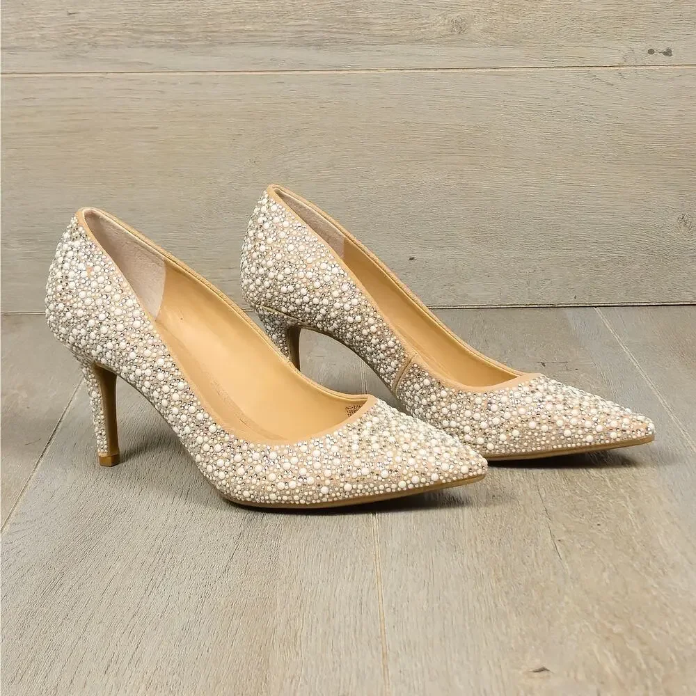 I.N.C. Zitah Pearl and sequin embellished Heels embellished Heels 6 NEW with Box